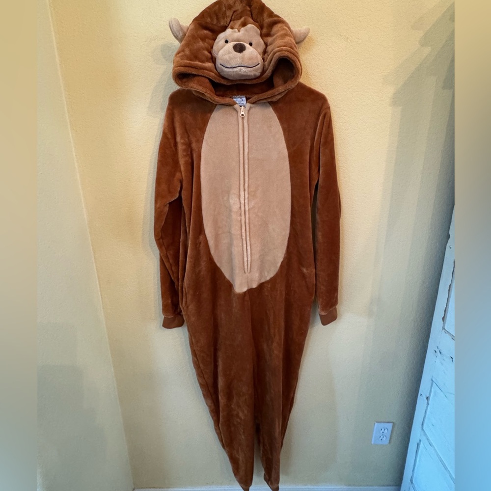 Monkey Onesie Halloween Costume Pajamas Size Adult Small